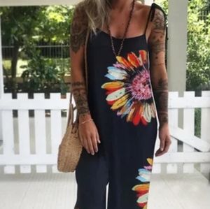 NWT BLACK floral jumpsuit